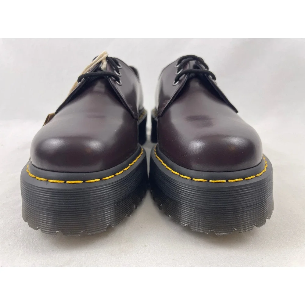 Dr. Martens 1461 Quad Men 10 Women 11 Burgundy Smooth Leather Platform Shoes NEW